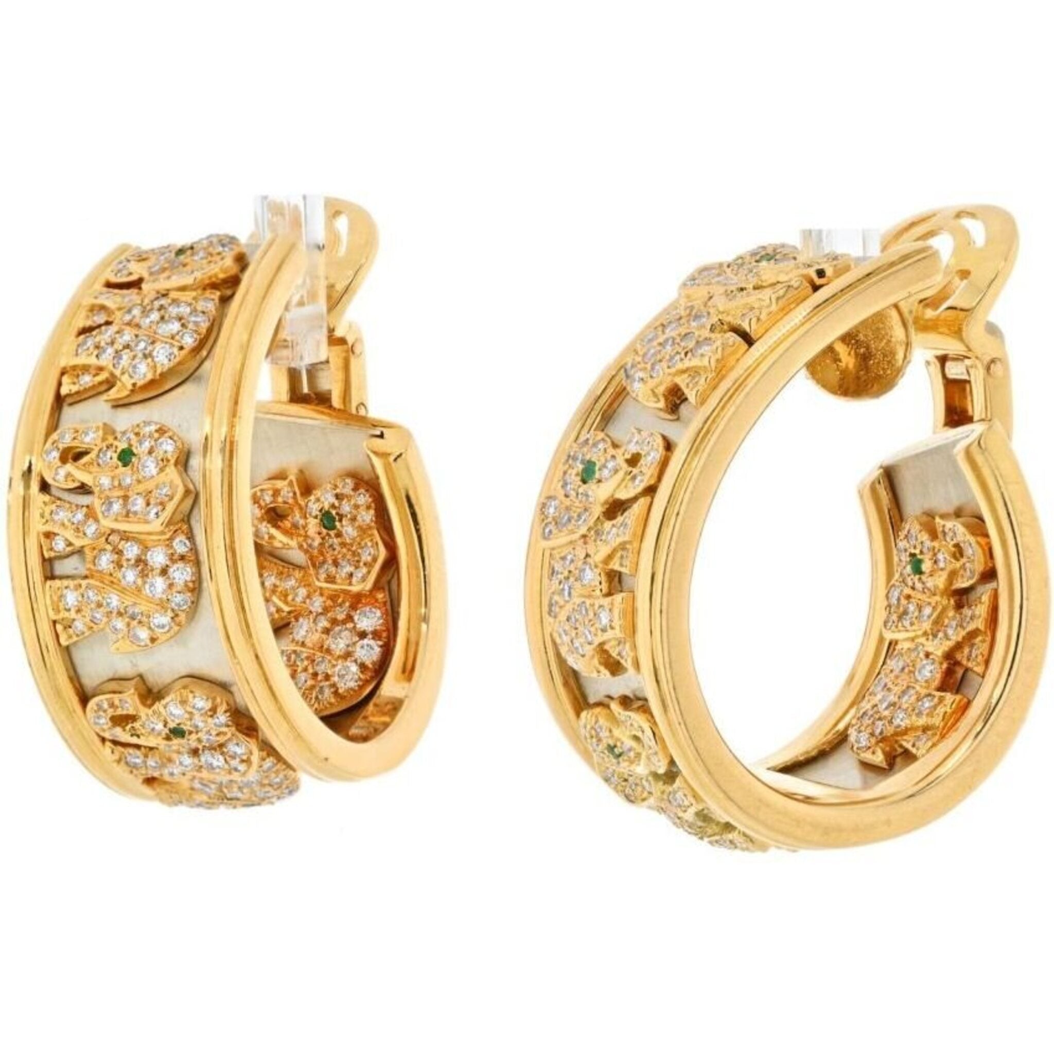 cartier 18k yellow gold diamond elephant hoop earrings earrings cartier rr8230 2 b1208f92 a792 4a18 9167 7a5f78af0cbd