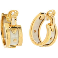 Cartier - 18K Yellow Gold Diamond Elephant Hoop Earrings