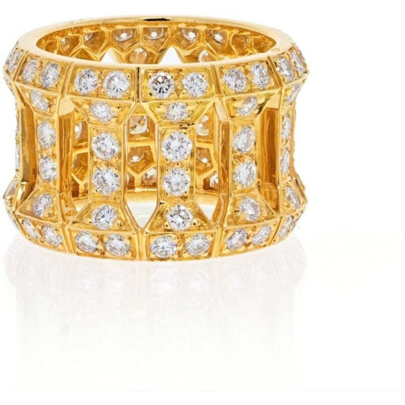 Cartier - 18K Yellow Gold Diamond Pillar Ring