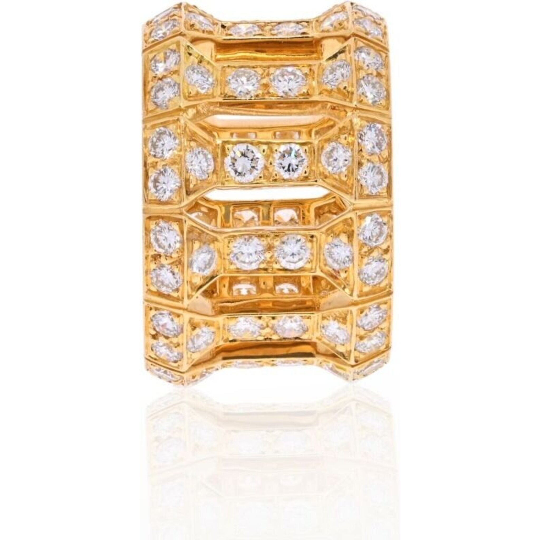 Cartier - 18K Yellow Gold Diamond Pillar Ring