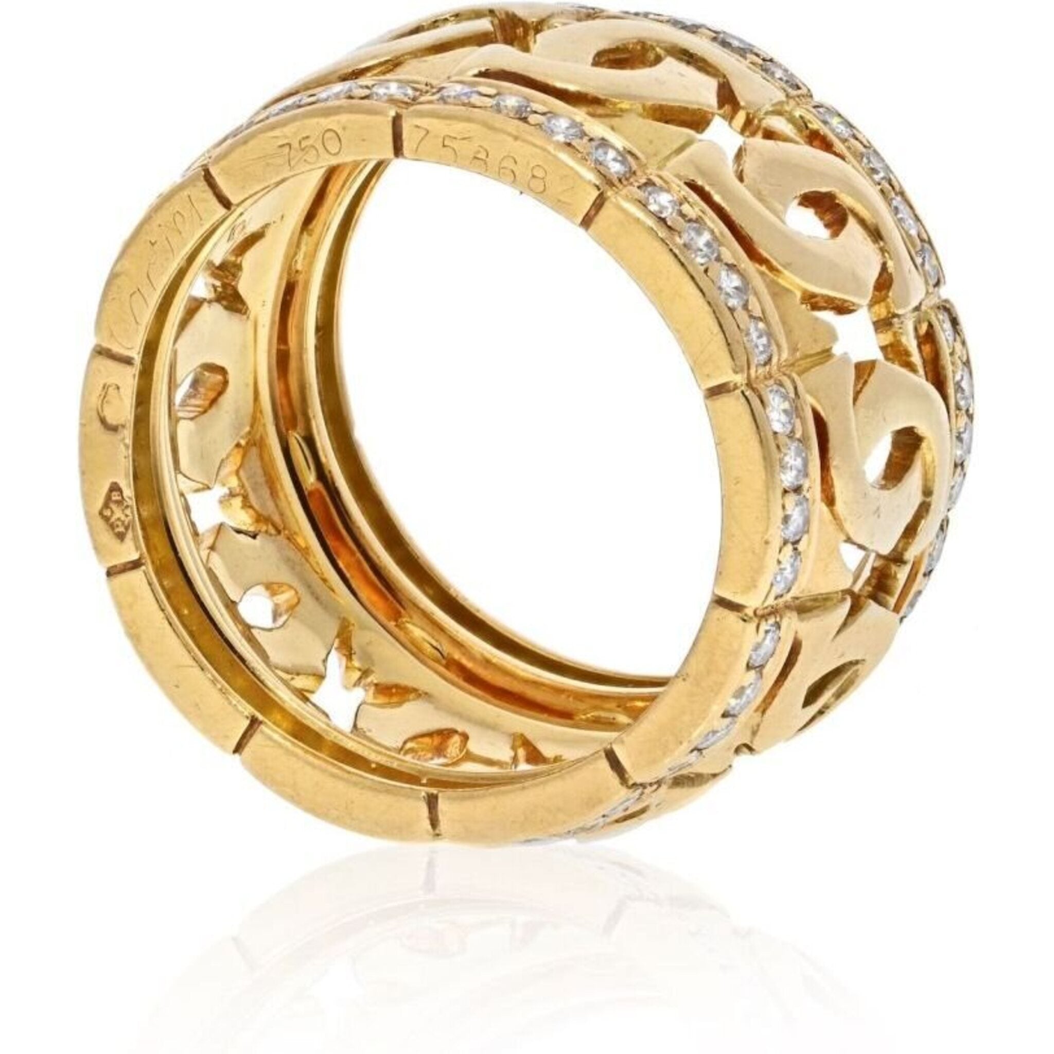 Cartier Double C Tri-Color Gold Diamond Ring | $0 CDB Jewelry