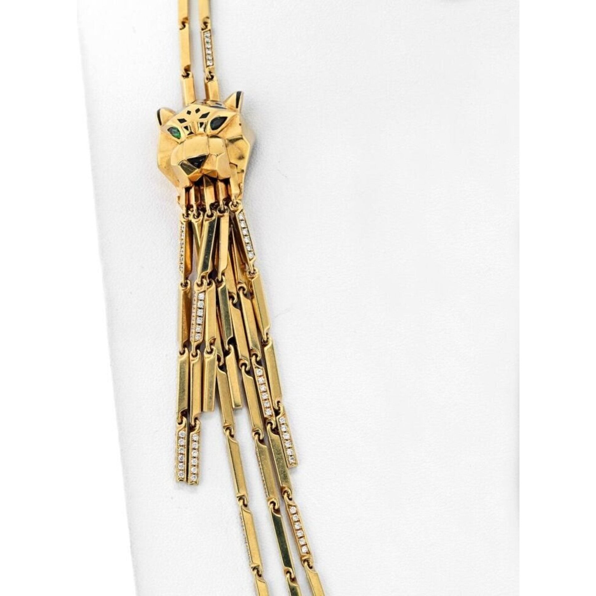 Cartier 18K Yellow Gold Double Panthere Tassel Long Strand