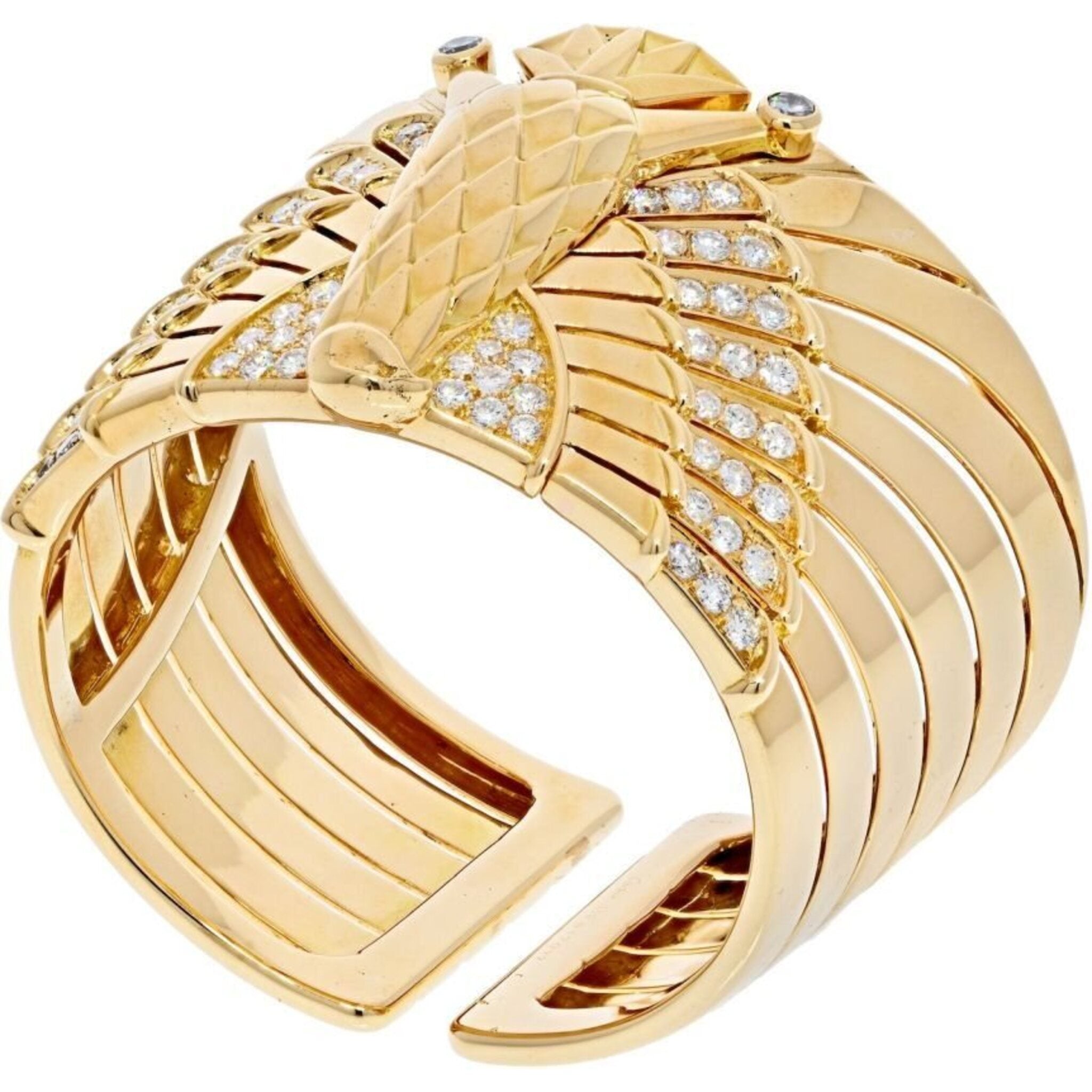 Cartier 18K Yellow Gold Egyptian Horus Falcon Bracelet