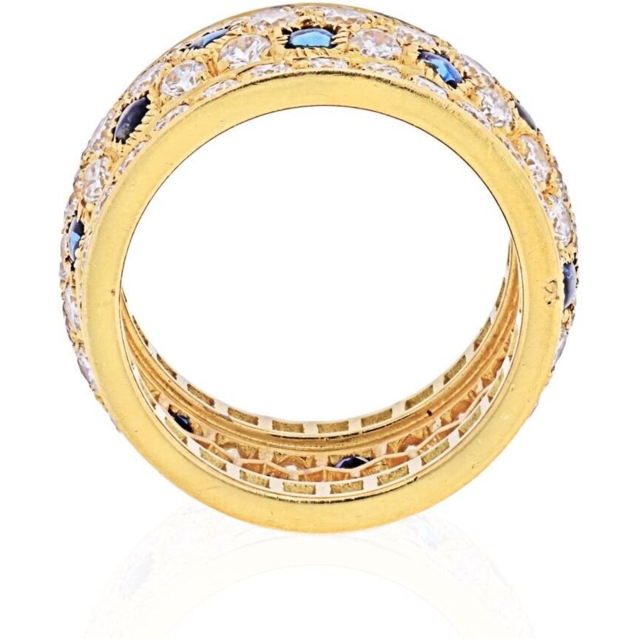 Cartier 18K Yellow Gold Nigeria Diamond Sapphire Ring