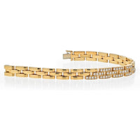 Cartier - 18K Yellow Gold Panthere Diamond Triplerow Bracelet
