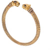 Cartier - 18K Yellow Gold Textured Double Headed Panthere Diamond Collar Bracelet