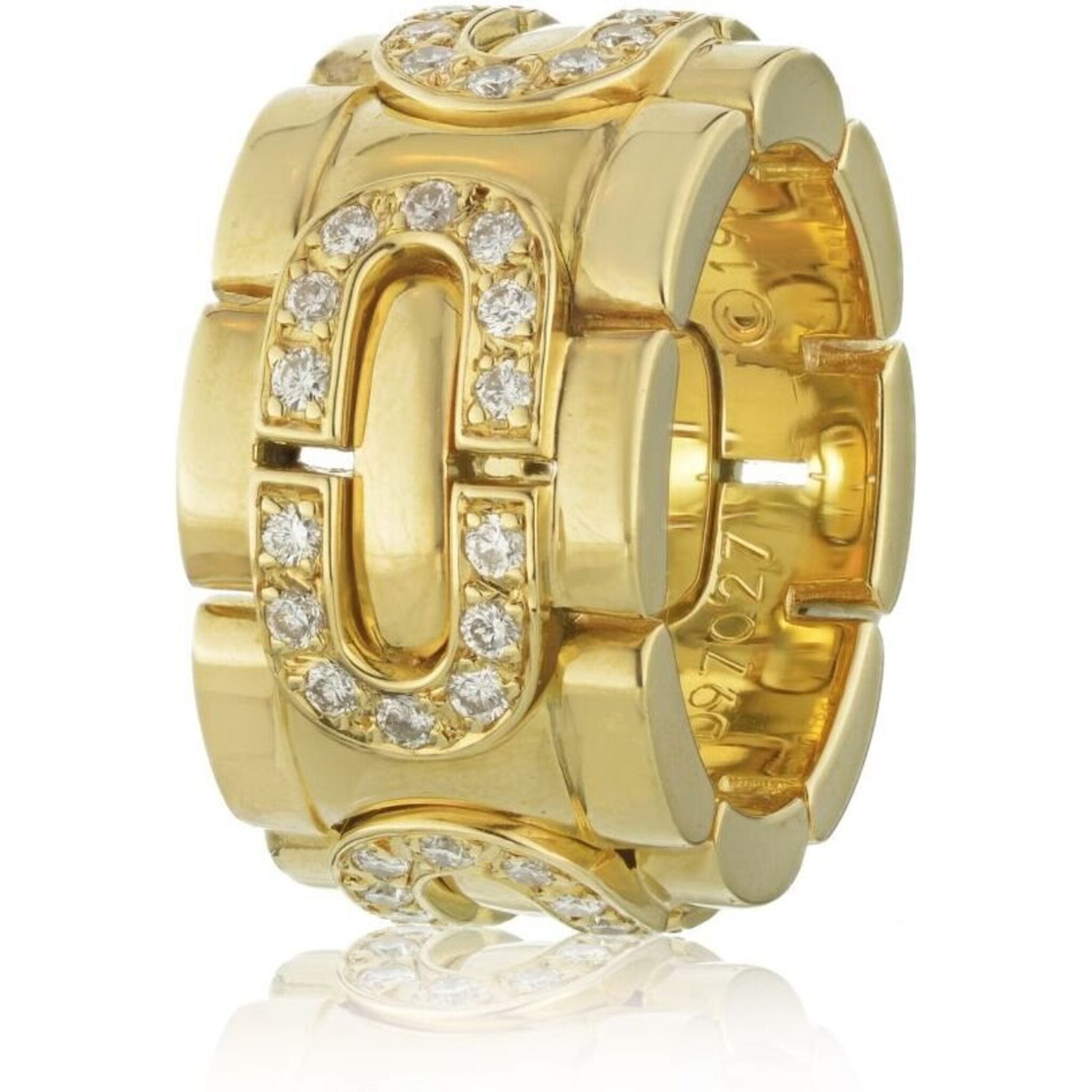 Cartier - Link 18K Yellow Gold Diamond Ring