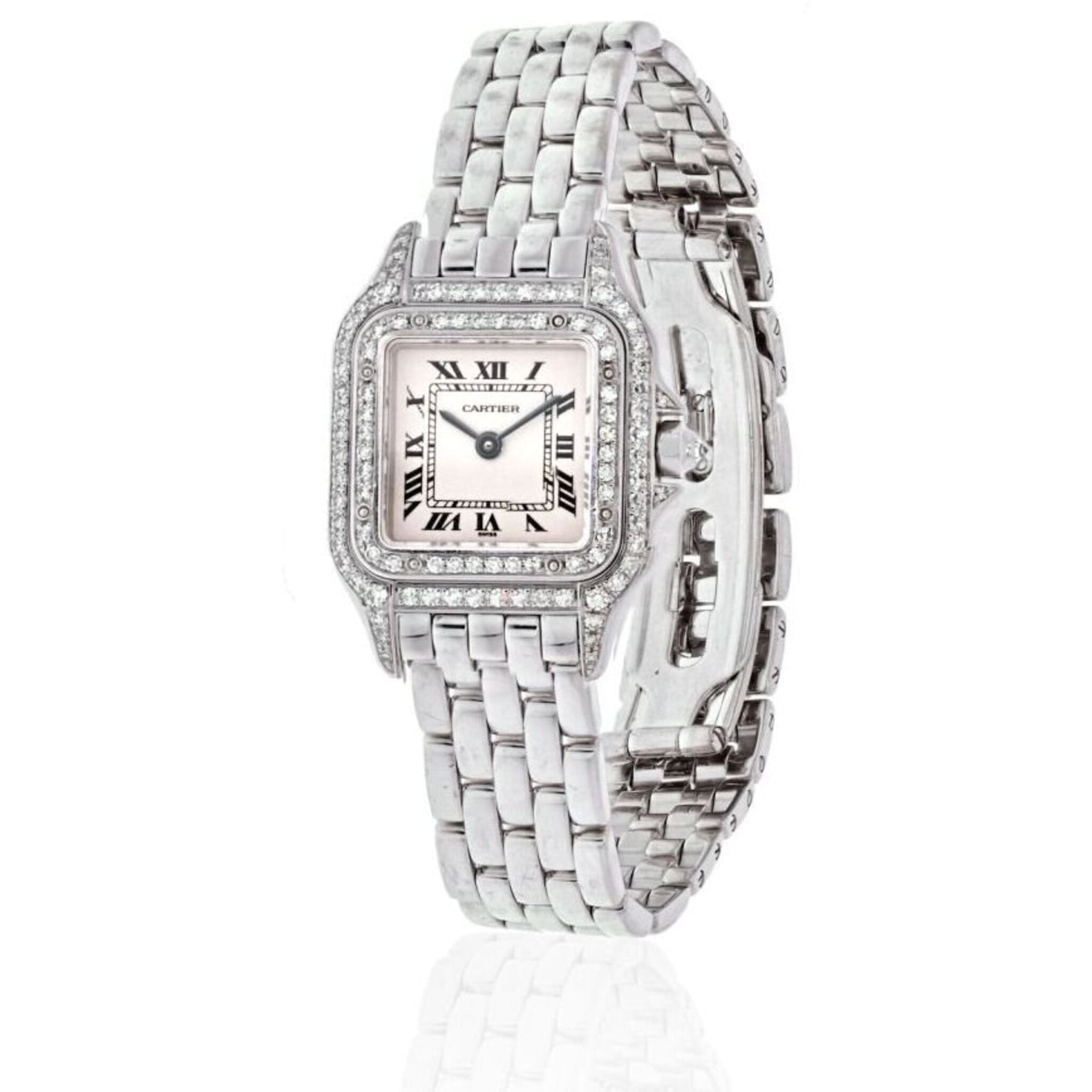 Cartier panthere shop watch with diamonds