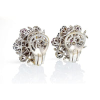 Cartier - Tremblant 18K White Gold Diamond, Sapphire and Ruby Clip-On Earrings