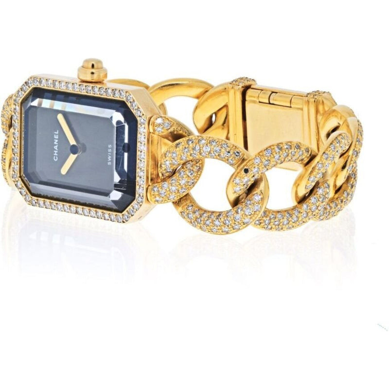 Chanel - 18K Yellow Gold Premier Diamond Black Dial Watch