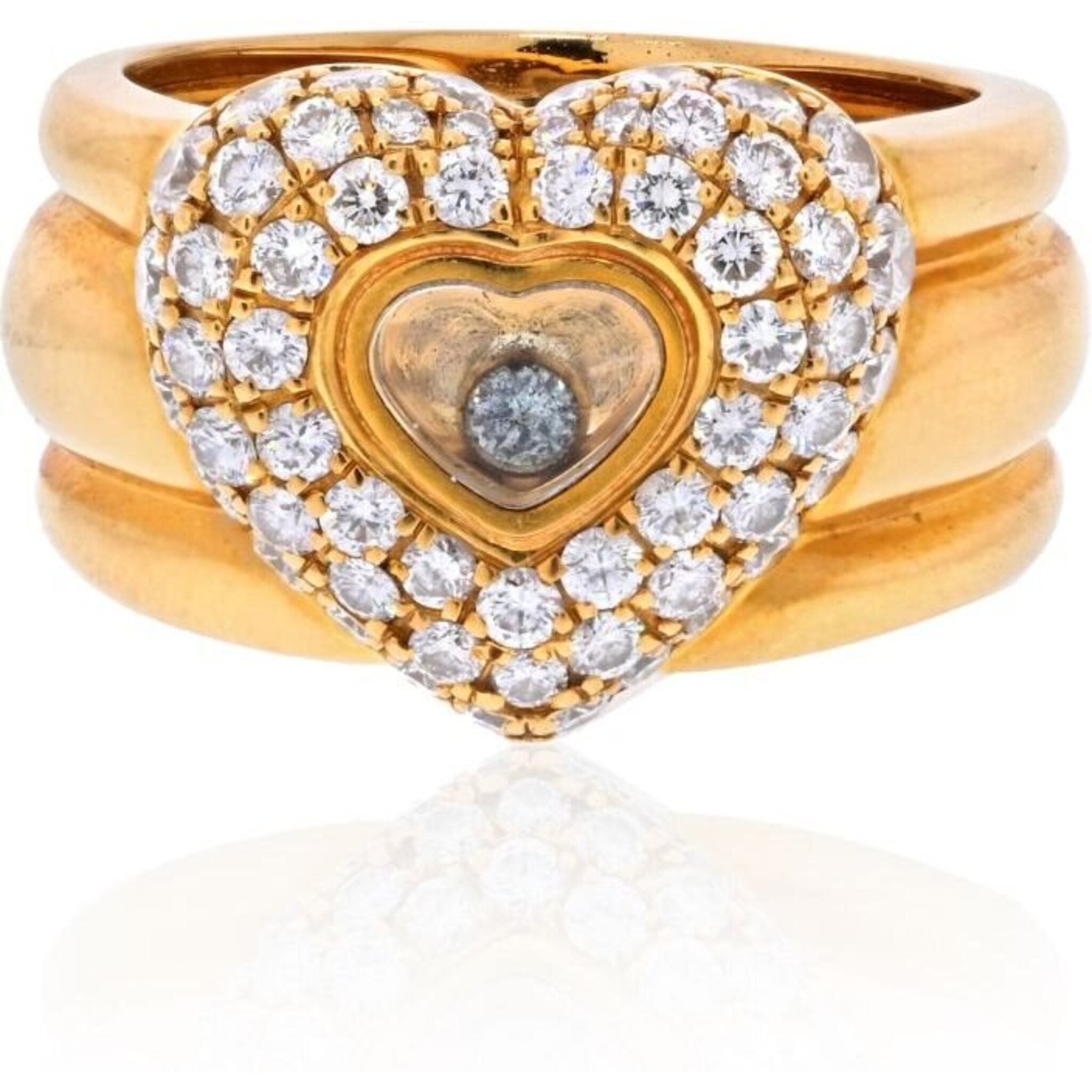 Jumbo Pave Outline Solid Gold Heart Ring