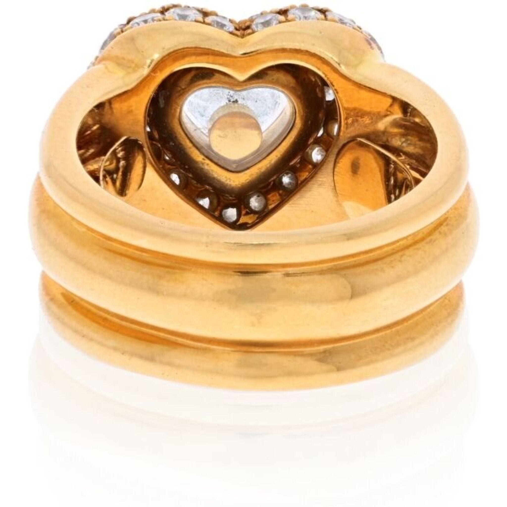 White Diamond 10k Yellow Gold Heart Cluster Ring 0.15ctw - UDG256 | JTV.com