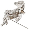 David Webb - 18K White Gold 3.50 Carat Round Diamond Horse Pin Brooch