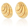 David Webb - 18K Yellow Gold 1980's Large Bold Spiral Oval Dome Earrings