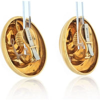 David Webb - 18K Yellow Gold 1980's Large Bold Spiral Oval Dome Earrings