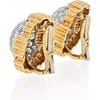 David Webb - 18K Yellow Gold 7.00 Carat Pave Set Cushion Shaped Diamond Clip Earrings