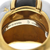 David Webb - 18K Yellow Gold Black And White Enamel Bombe Ring