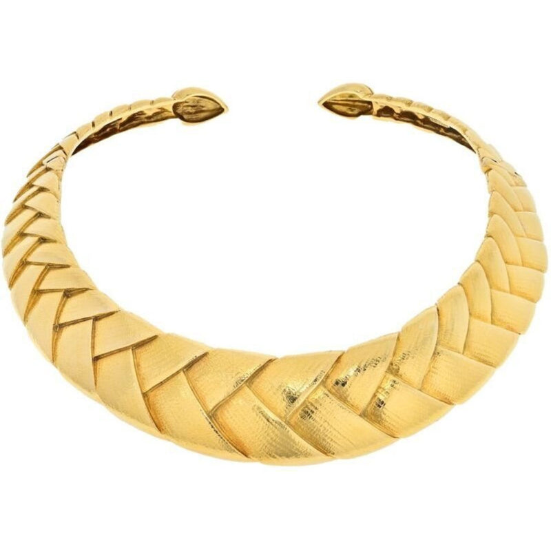 David Webb - 18K Yellow Gold Braided Collar Necklace