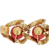 David Webb - 18K Yellow Gold Coral And Diamond 1960's Bracelet