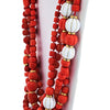 David Webb - 18K Yellow Gold Coral And White Enamel Multi-Strand Necklace
