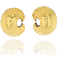 David Webb - 18K Yellow Gold Crescent Oversized Earrings