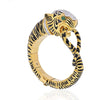 David Webb - 18K Yellow Gold Diamond And Black Enamel Tiger Bracelet