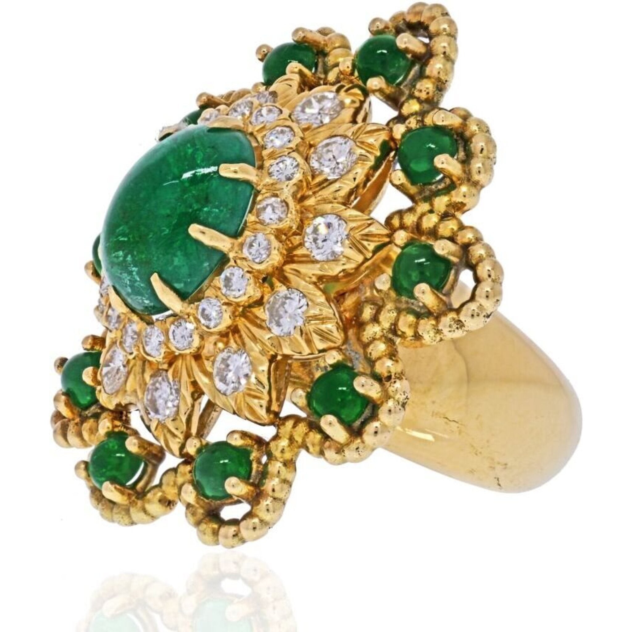 Buy 22Kt Precious Stone Studded Shimmering Floral Gold Ring For Baby Girl  95MP3300 Online from Vaibhav Jewellers