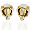 David Webb - 18K Yellow Gold Oval White Enamel Earrings