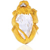 David Webb - 18K Yellow Gold Rock Crystal Lion Brooch Pendant