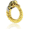 David Webb - 18K Yellow Gold Spotted Leopard Diamond Bangle Bracelet