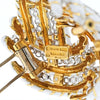 David Webb - 18K Yellow Gold White Enamel And 8.00Carat Total Weight Diamond Knot Brooch