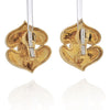 David Webb - 18K Yellow Gold White Enamel Onion Dome Earrings