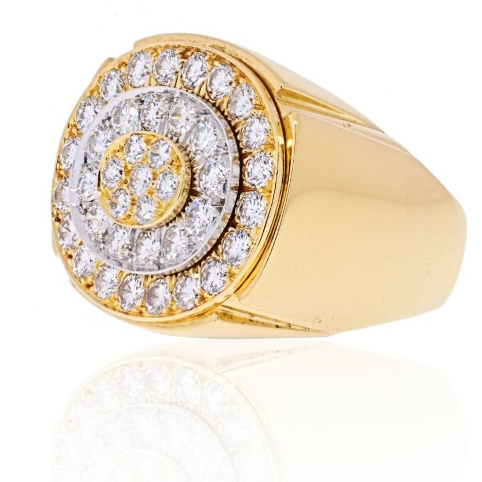 David Webb - Bold Large Yellow Gold Diamond Chunky Cluster Ring