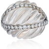 David Webb - Platinum & 18K White Gold Rock Crystal Diamond Arch Ring