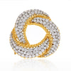 David Webb - Platinum & 18K Yellow Gold 15 Carats Diamond Swirl Knot Brooch
