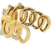 David Webb - Platinum & 18K Yellow Gold Athena Hammered Diamond Open Link Cuff Bracelet