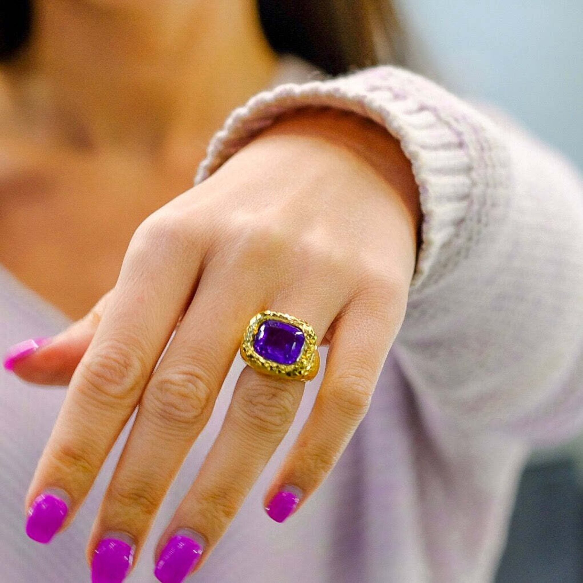 Amethyst rings hot sale white gold