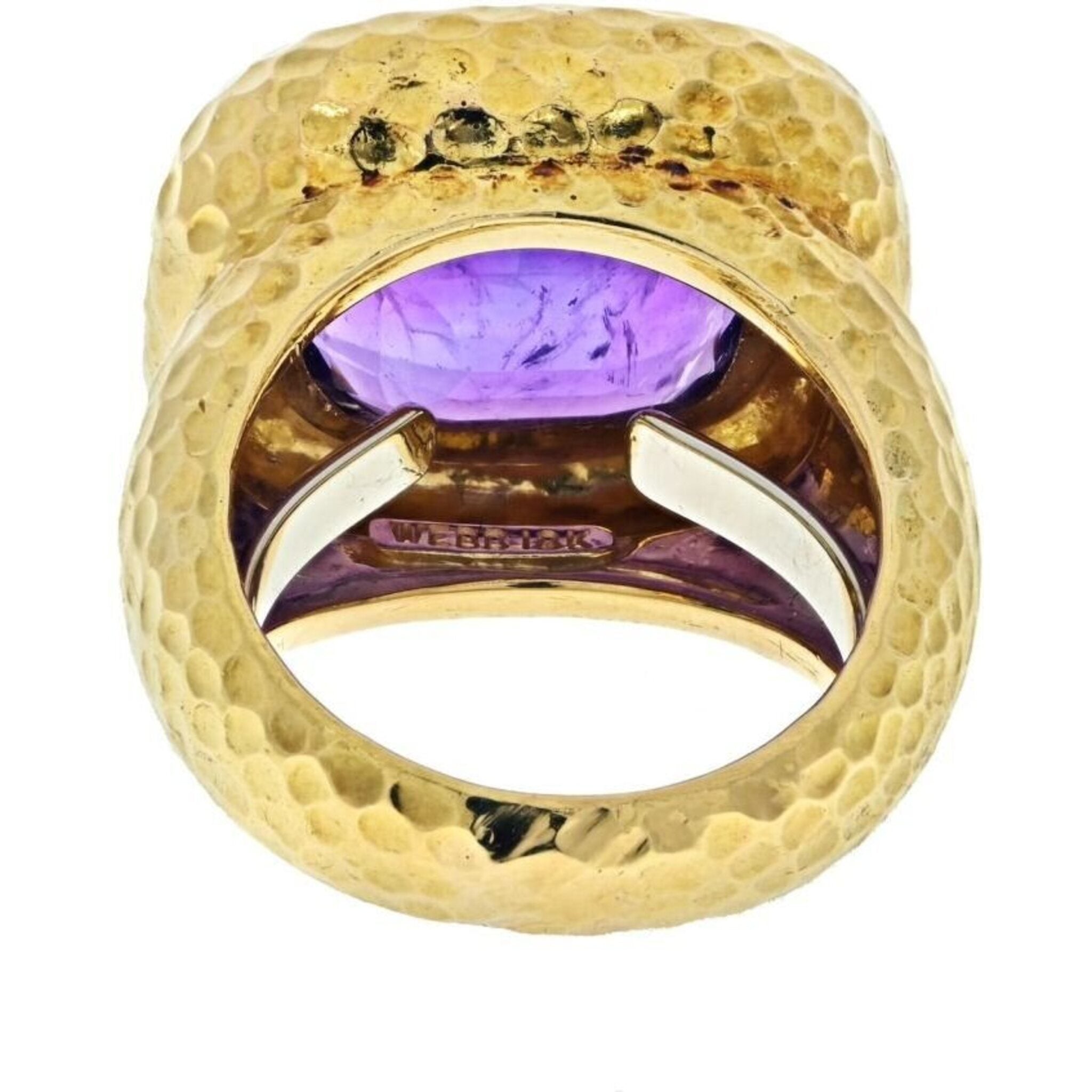 David Webb - Platinum & 18K Yellow Gold Bezel Set Purple Amethyst Ring