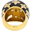 David Webb - Platinum & 18K Yellow Gold Black Enamel And Diamond Ring