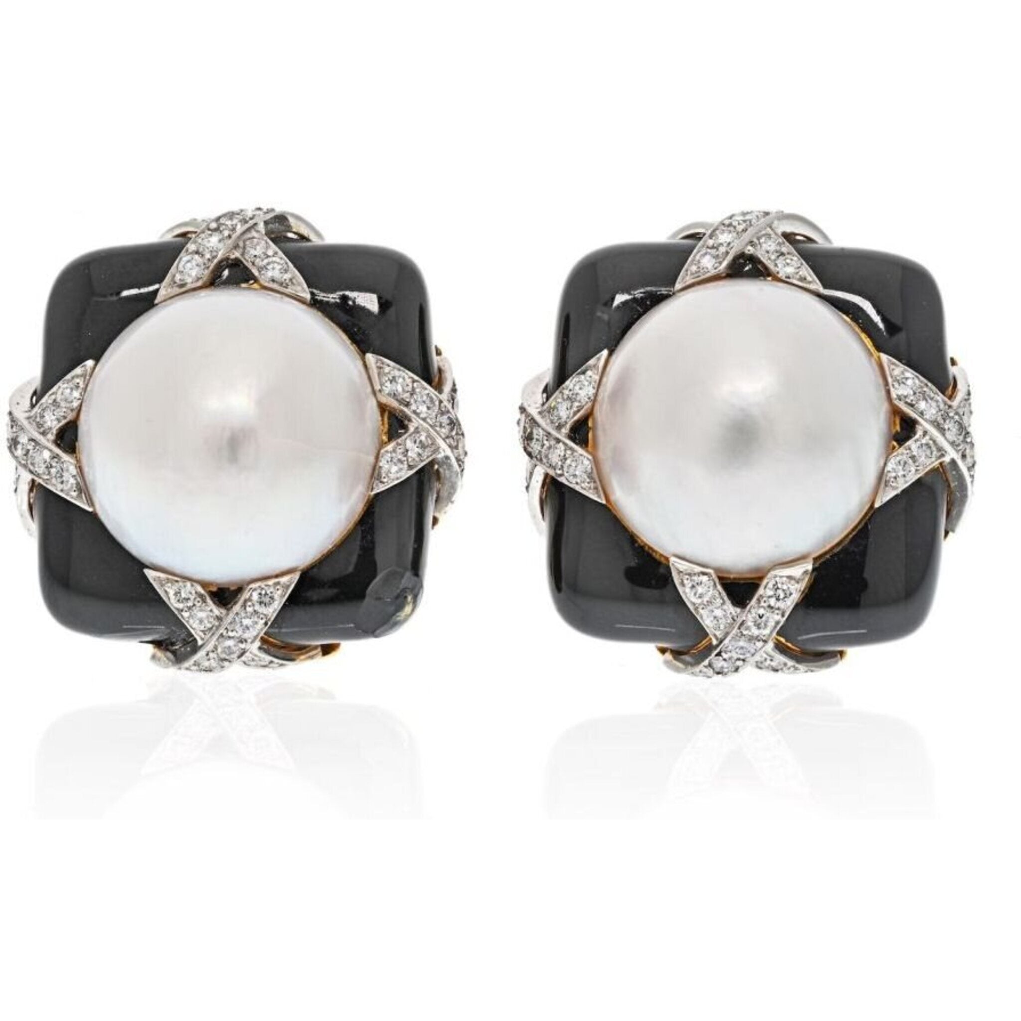 Fabulous South Sea Pearl & Diamond Drop Earrings Platinum