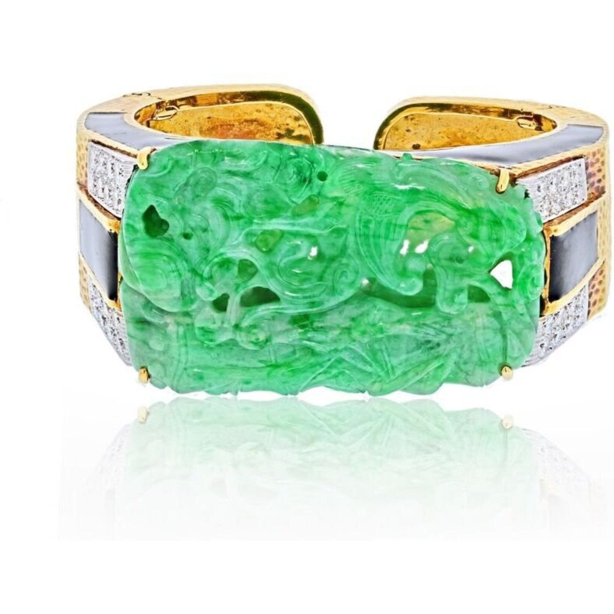 Quartet Link Jade Dragon Bracelet (with 14K Gold) – FYORO