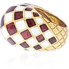 David Webb - Platinum & 18K Yellow Gold Checkerboard Dome Ring