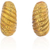 David Webb - Platinum & 18K Yellow Gold Classic Rigid Shrimp Style Vintage Earrings