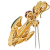David Webb - Platinum & 18K Yellow Gold Diamond and Enamel Anchor Pendant Brooch