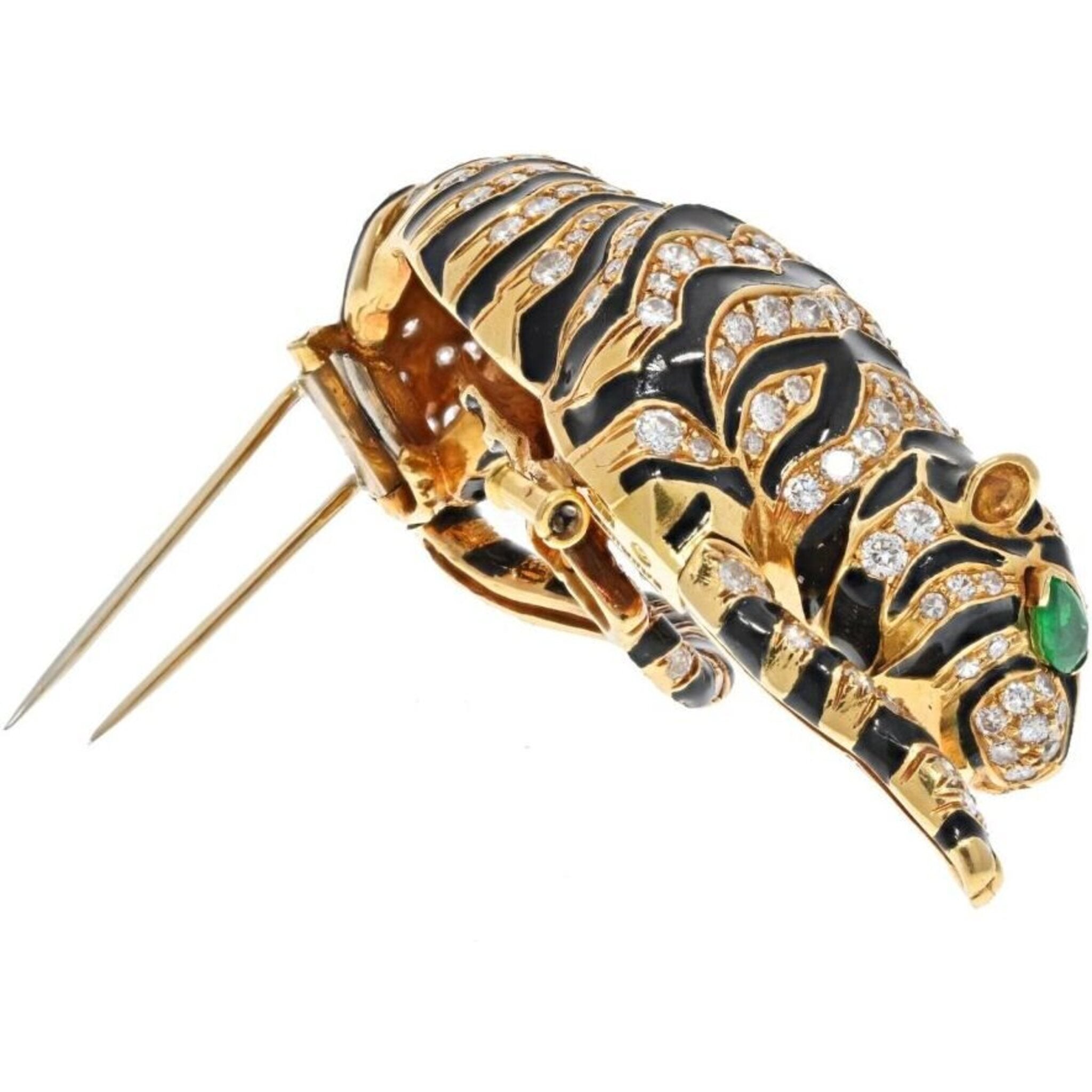 18k Yellow Gold Tiger Claw Brooch.