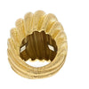 David Webb - Platinum & 18K Yellow Gold Hammered Domed Rigid Style Ring