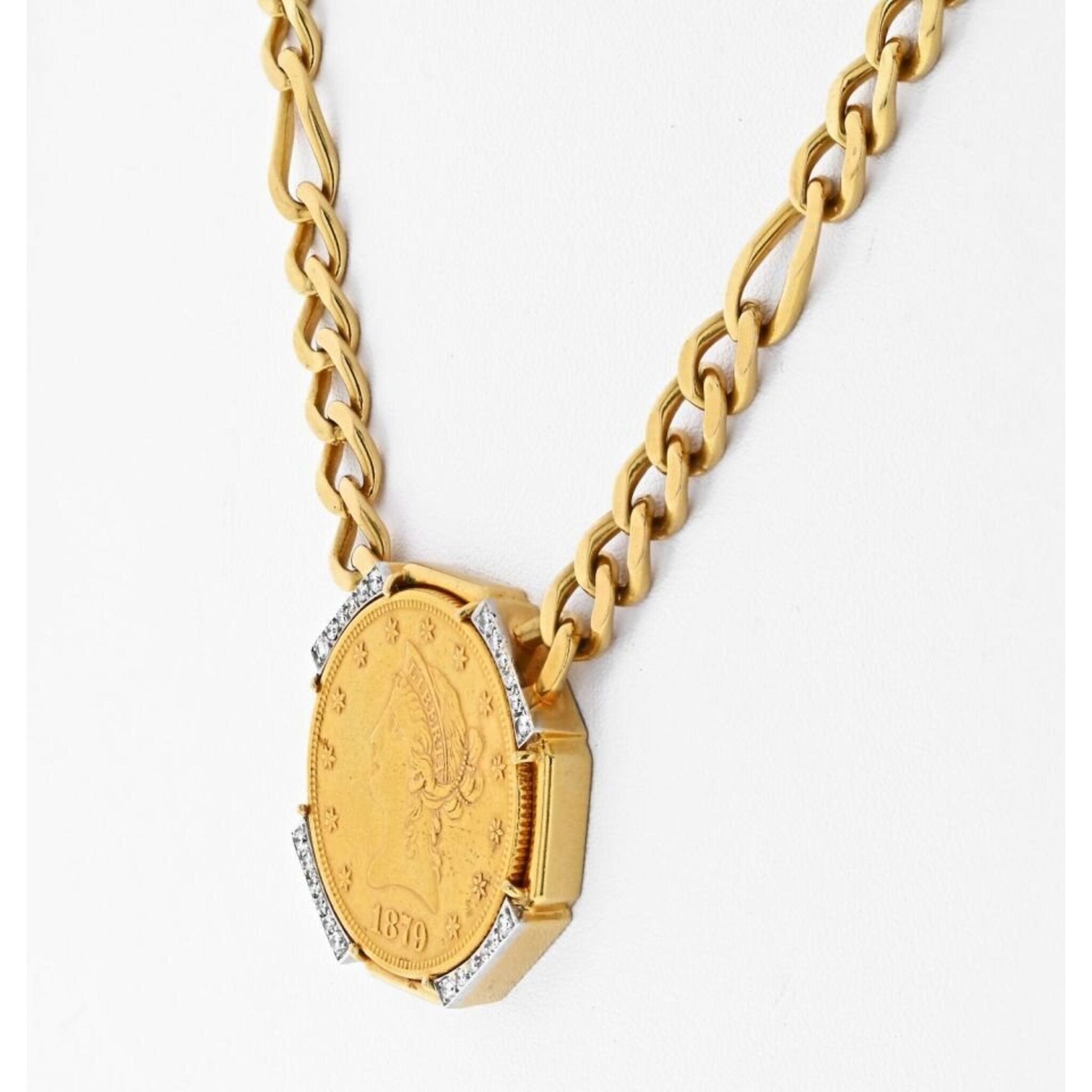 14k Yellow Gold American Eagle Coin Necklace