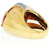 David Webb - Platinum & 18K Yellow Gold Oval Citrine And Diamond Ring