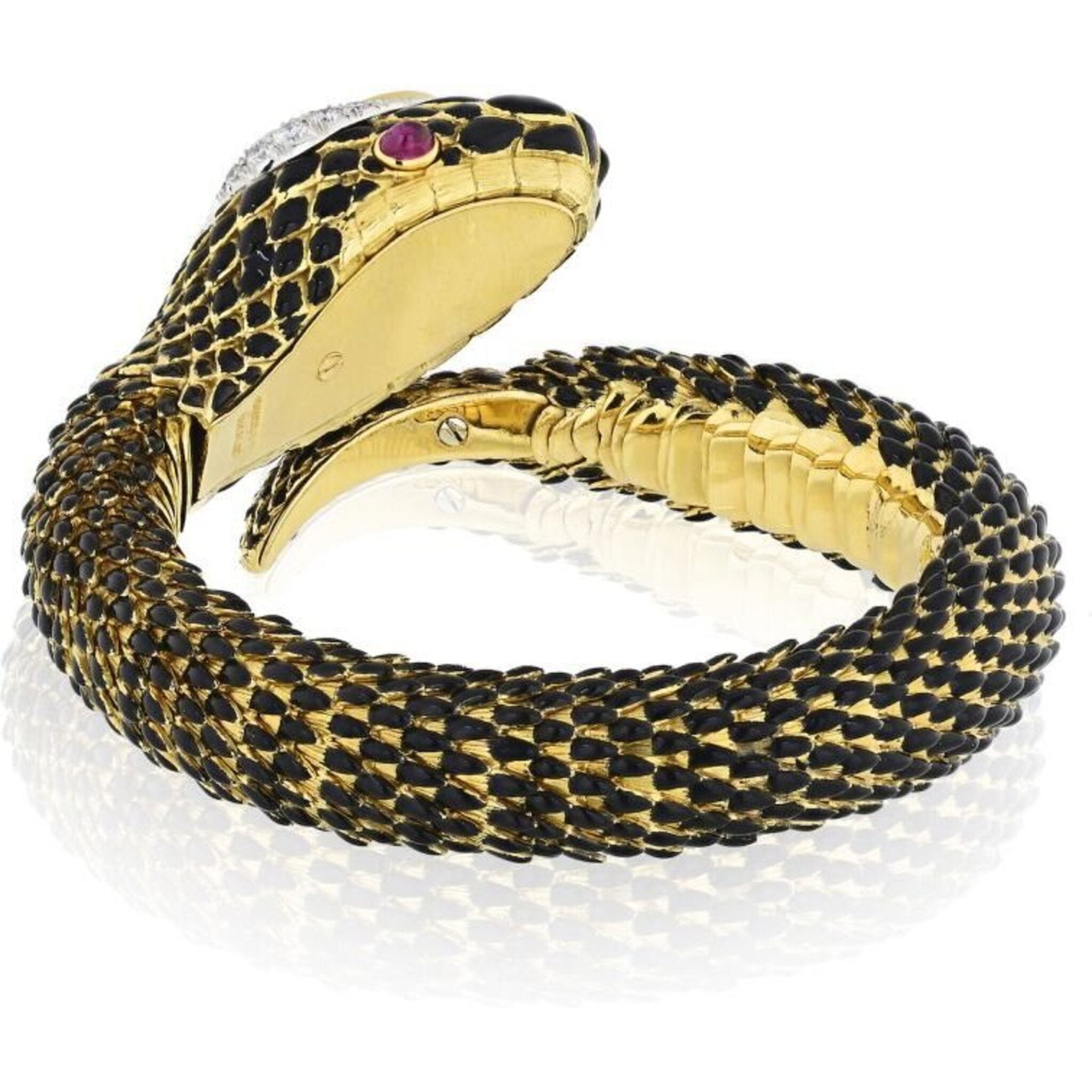 David Webb - Snake Platinum & 18K Yellow Gold Bracelet