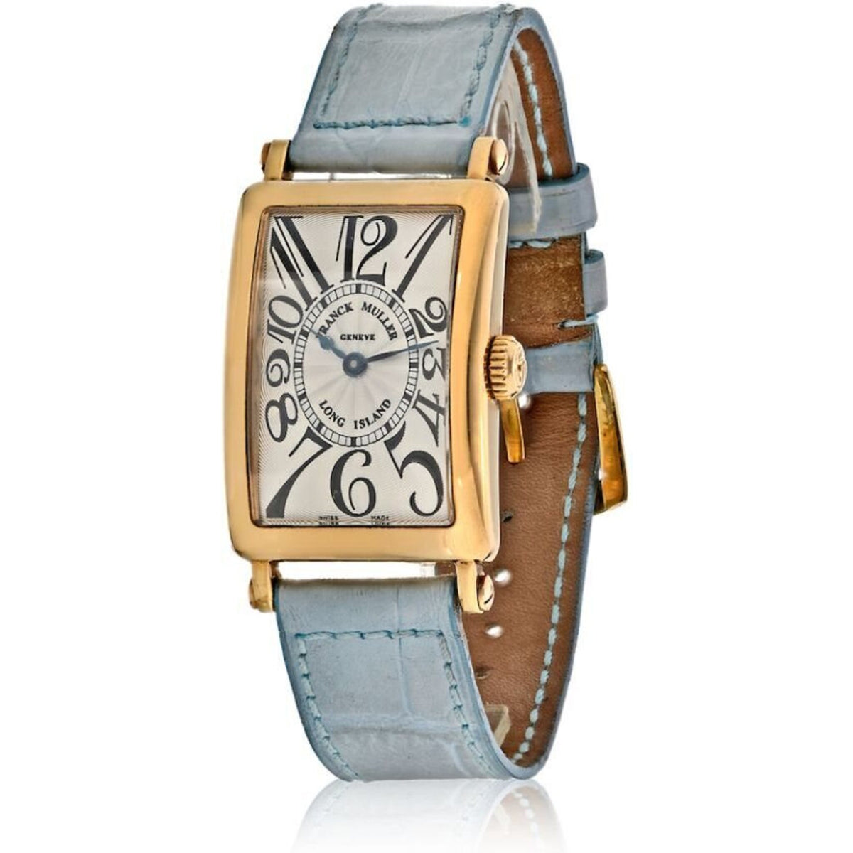 Franck Muller - 18K Yellow Gold Long Island Master of Complications Light Blue Leather Strap Ladies Watch